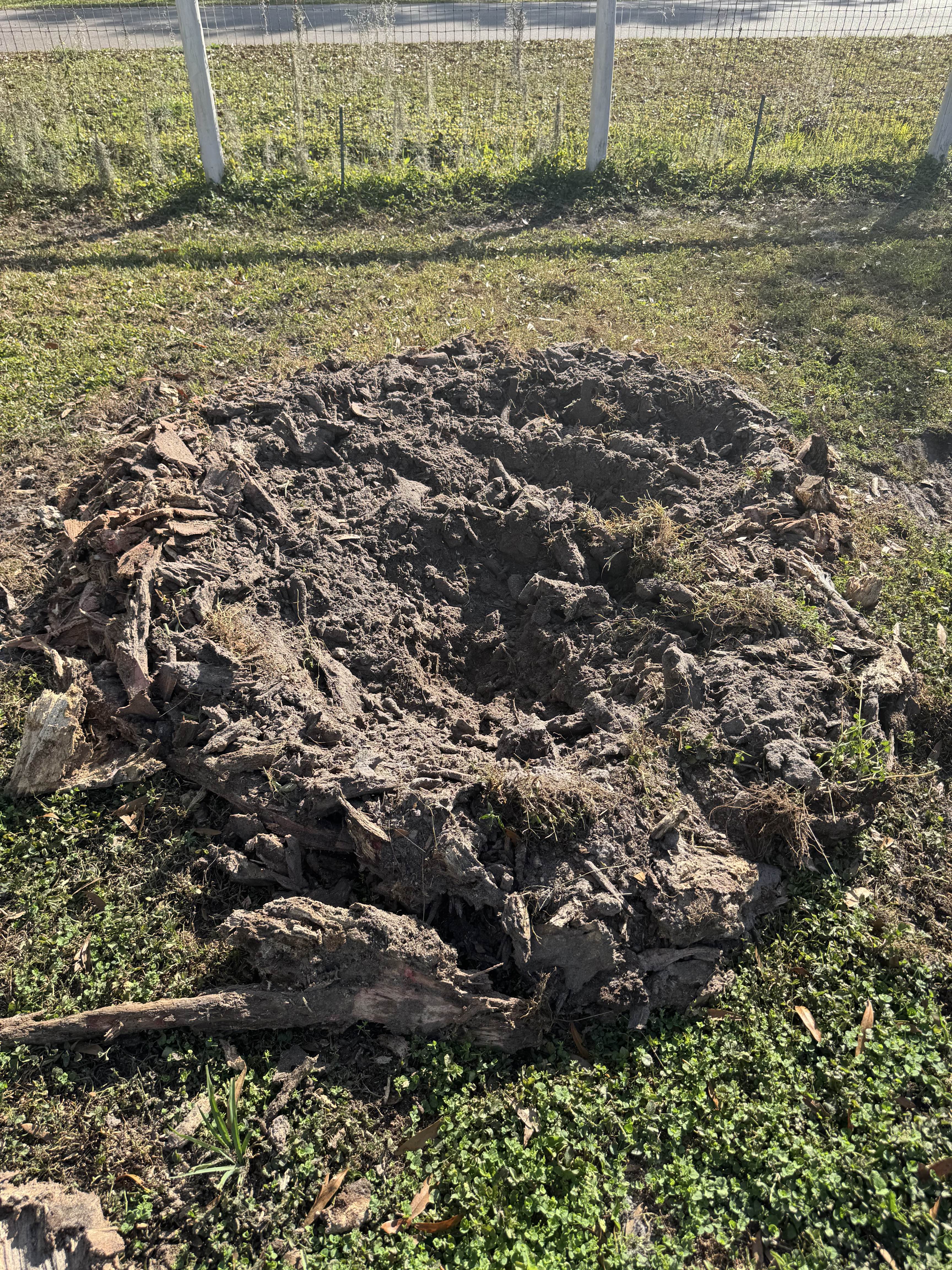 Ground-out stump area